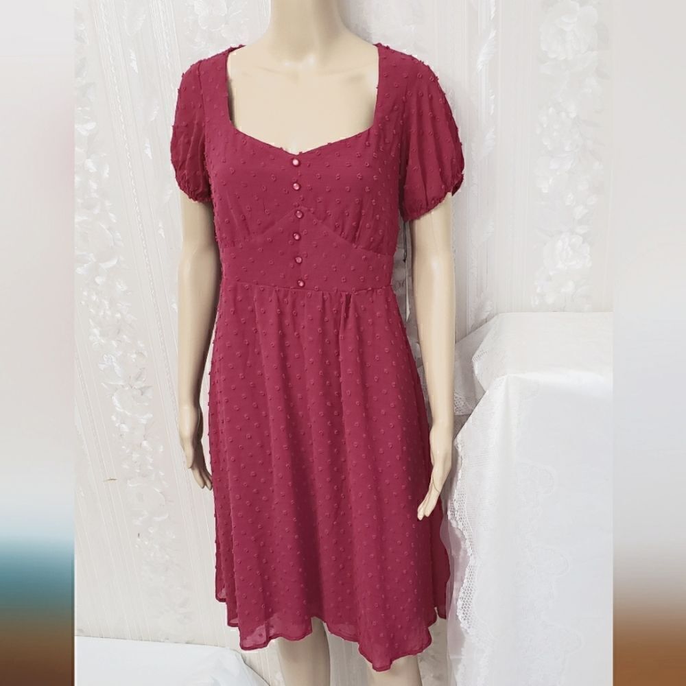 Max+Ash Fuzz Details Pink Midi Dress NWT Size M